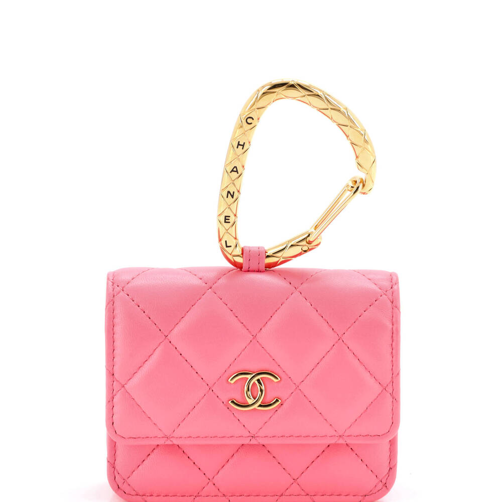 Chanel Jewel Hook Flap Card Case Quilted Lambskin